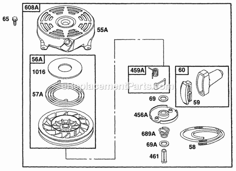 Page J Diagram and Parts List for 135702-0015-01  Briggs and Stratton Engine